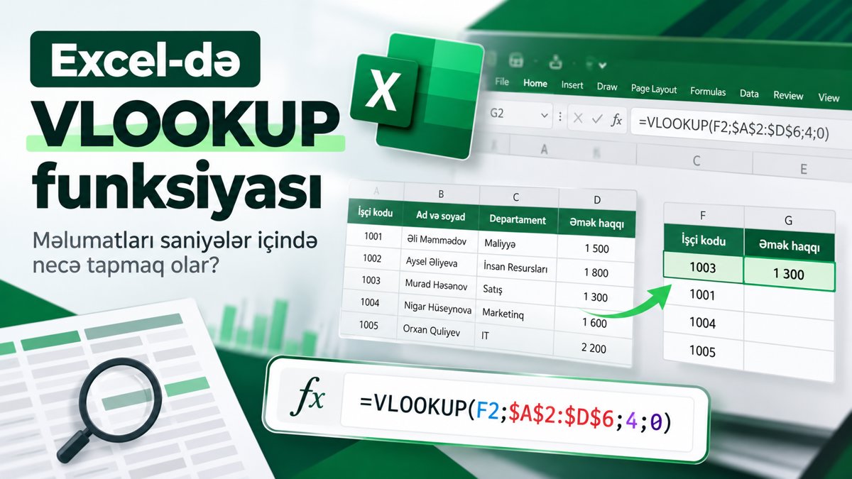 Excel-də VLOOKUP funksiyası: Məlumatları saniyələr içində necə tapmaq olar?