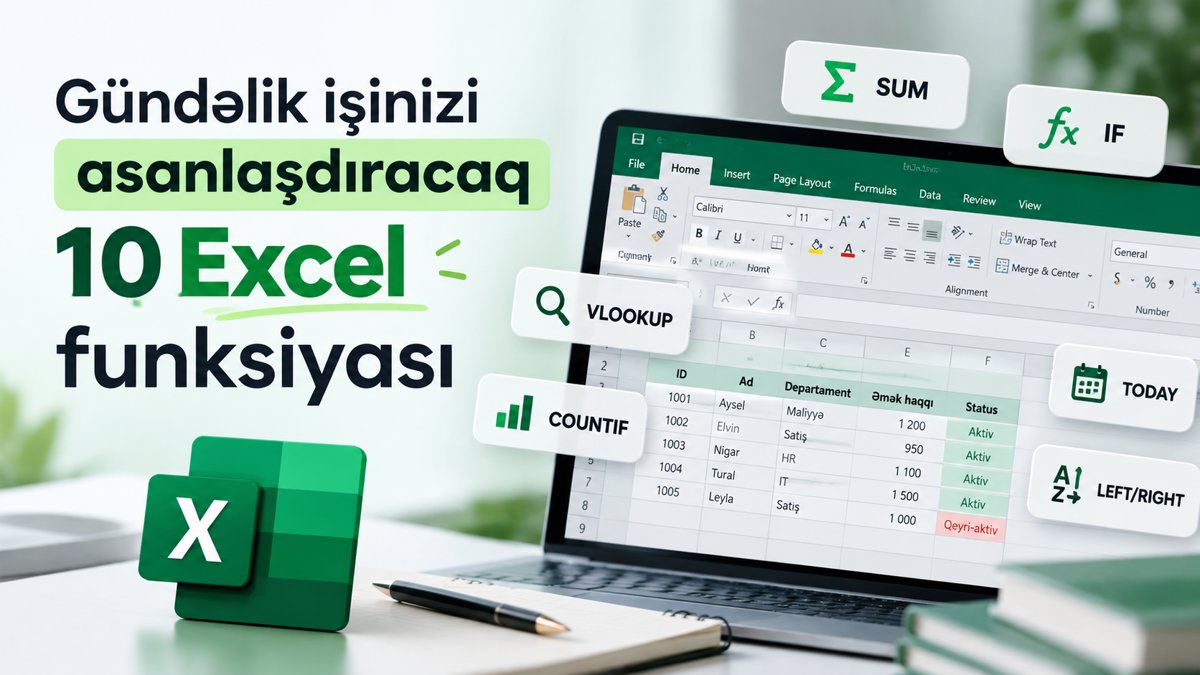 Ən çox istifadə olunan 10 Excel funksiyası
